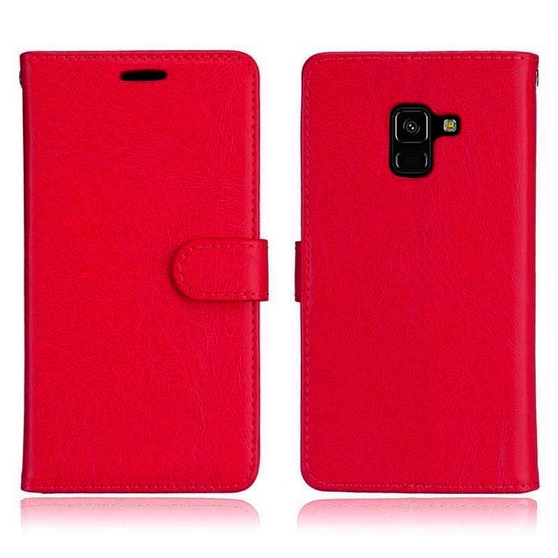 mobiletech-samsung-a8-2018-pu-leather-wallet-case-red